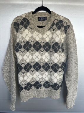 VTG Boathouserow Wool Nylon Argyle Size M Men’s Pullover Sweater